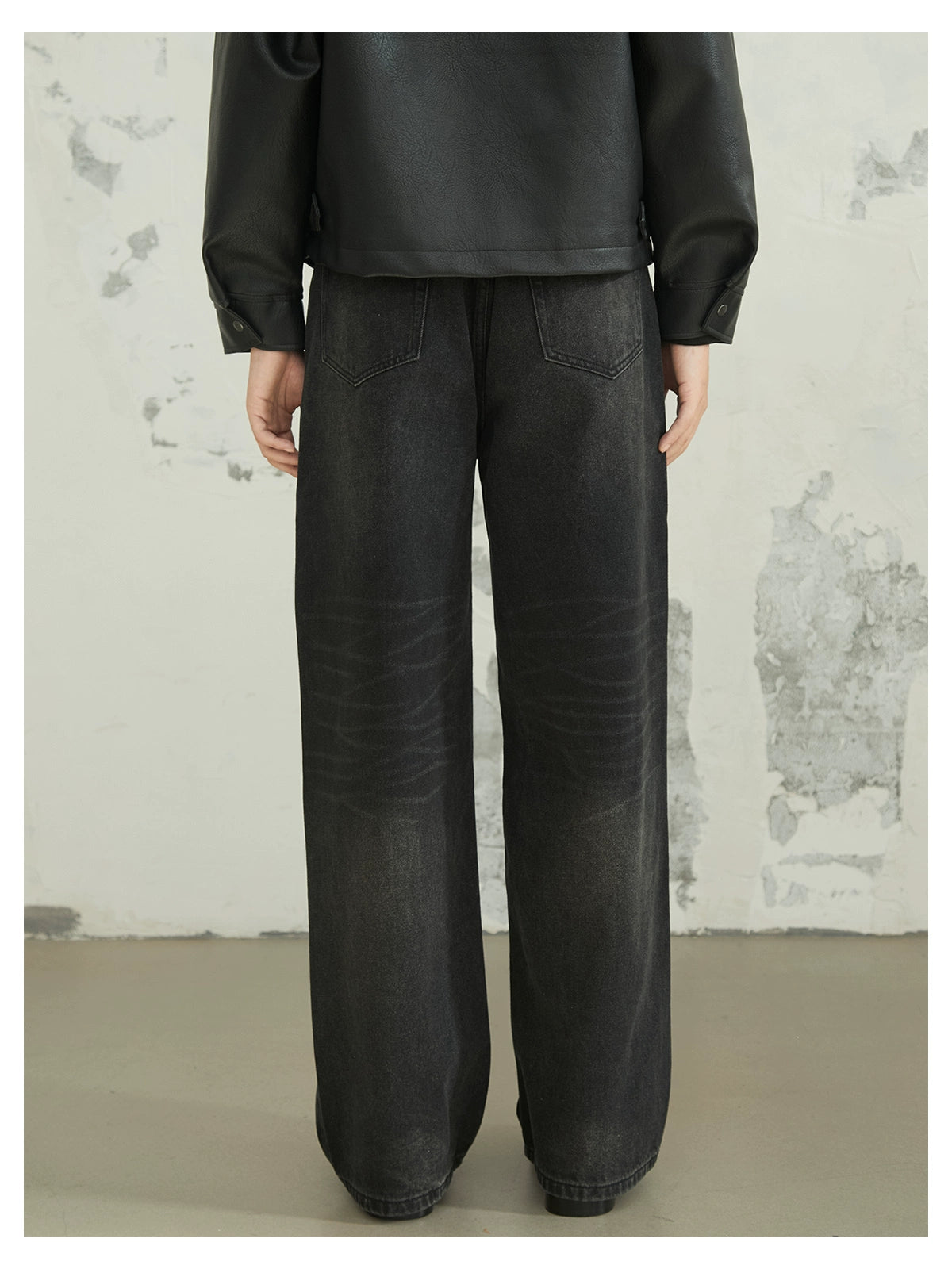 Washed Black Baggy Denim