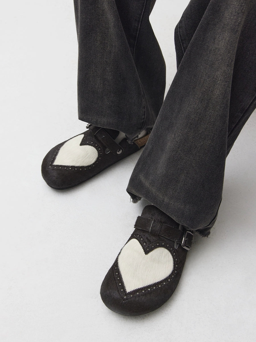 Heartfelt Buckle Mules