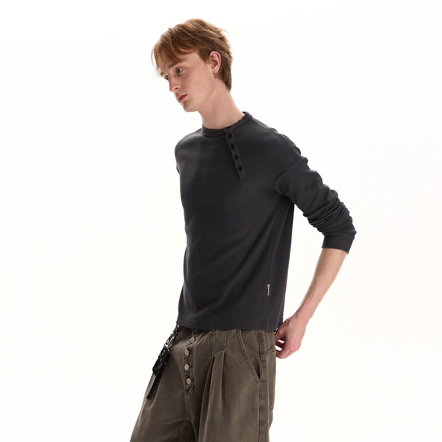 "Offset" Long Sleeve Henley