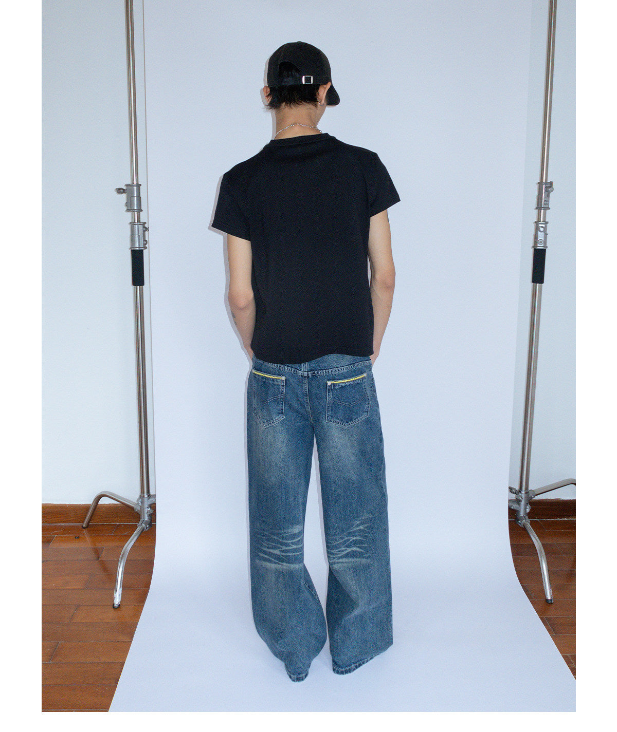 "Yellow" Blue denim Jeans