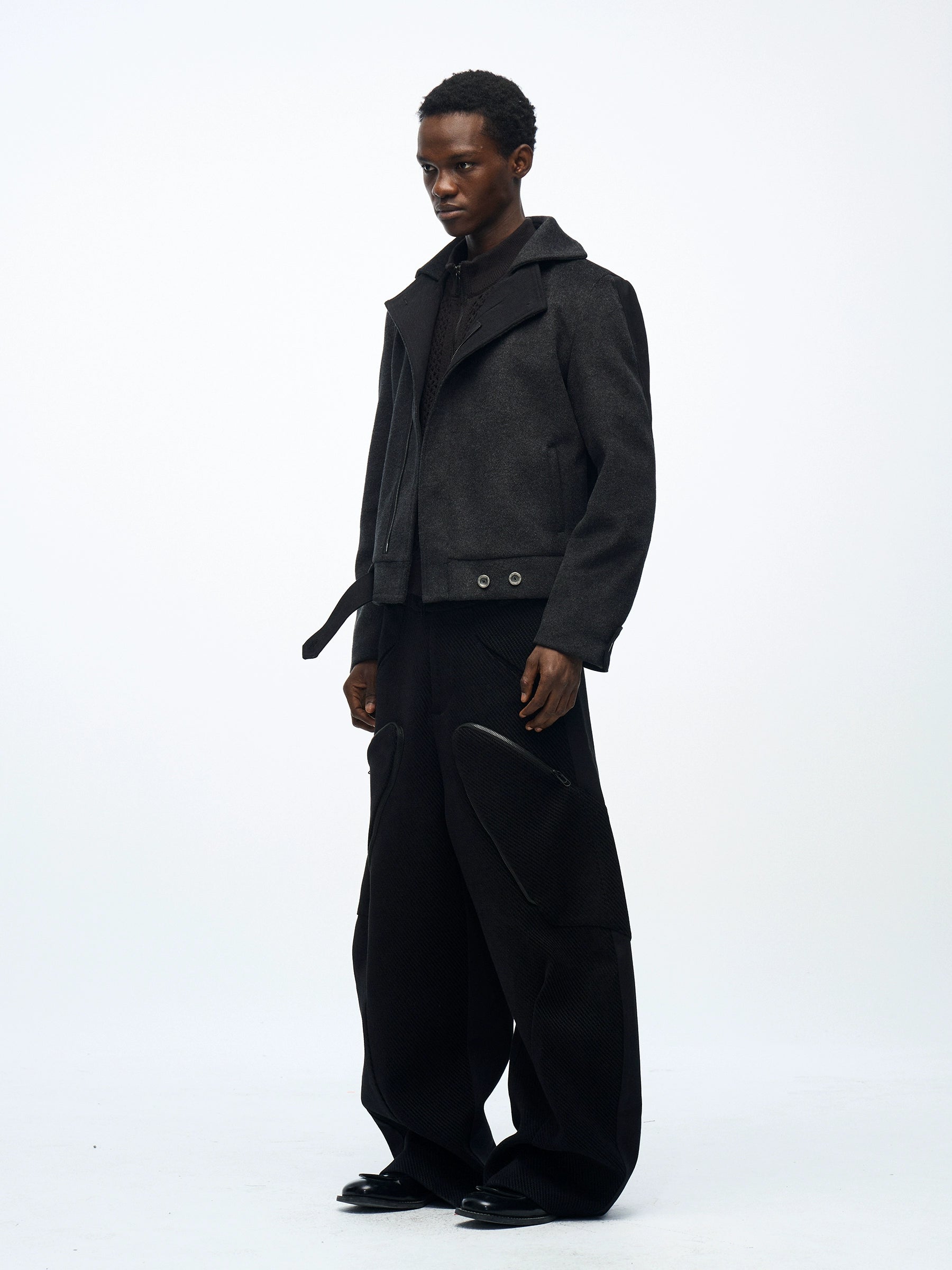 Lapel biker jacket
