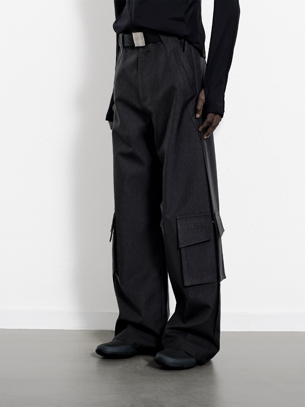 Black Cargo Denim Pants