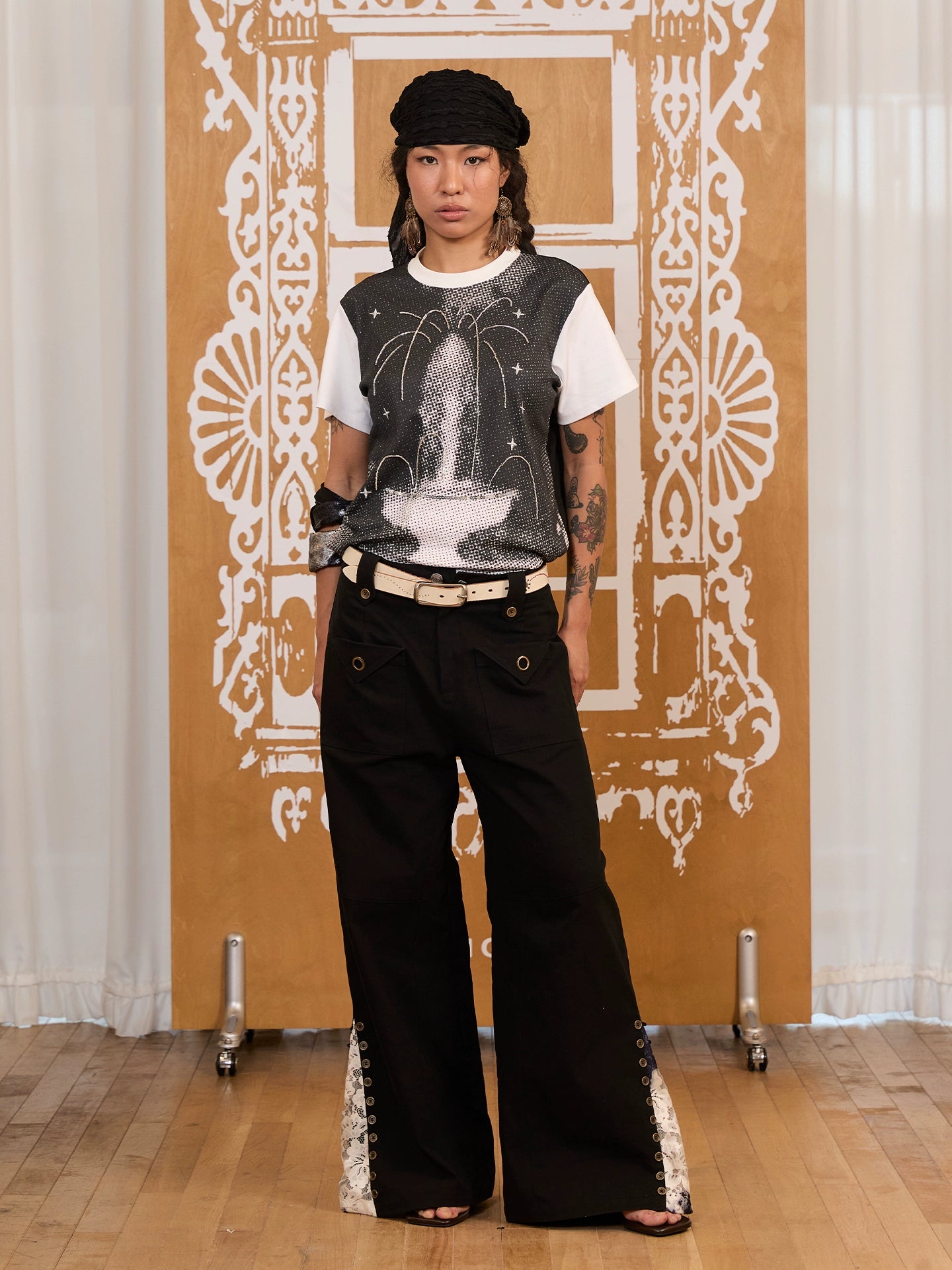 Noir Lace Flare Pants