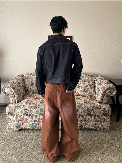Brick Red Baggy Jeans