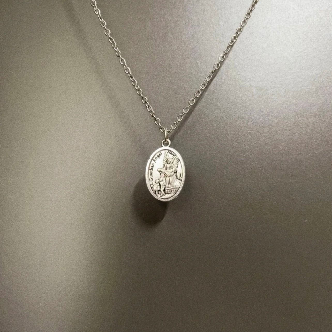 Vintage Guardian angel necklace