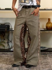 Snake Splice Straight-Leg Pants