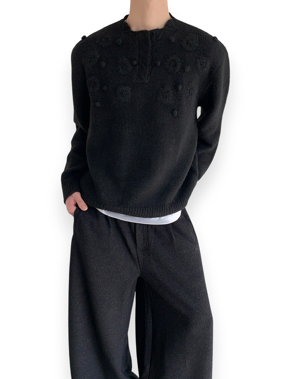 "Flowers on my sweater" Sweater
