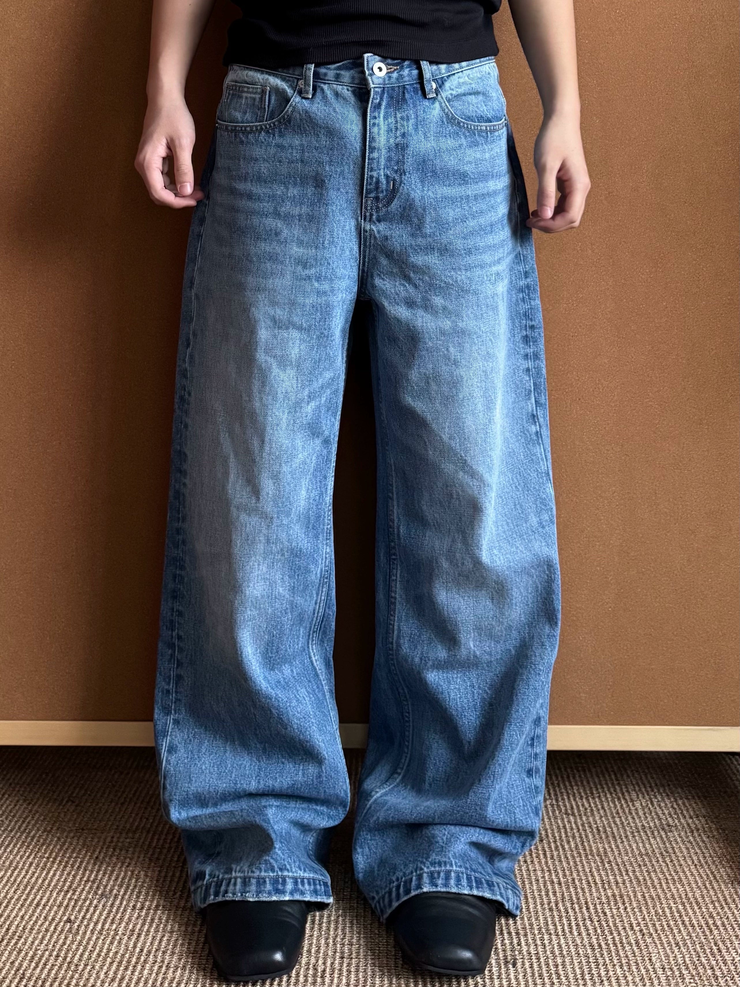 Washed Blue Bootcut  Jeans