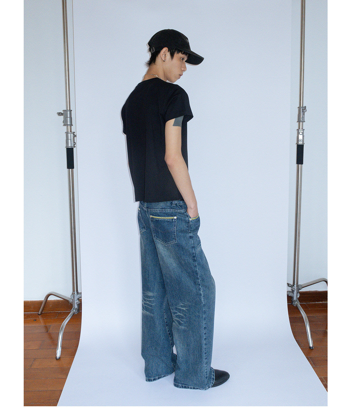 "Yellow" Blue denim Jeans