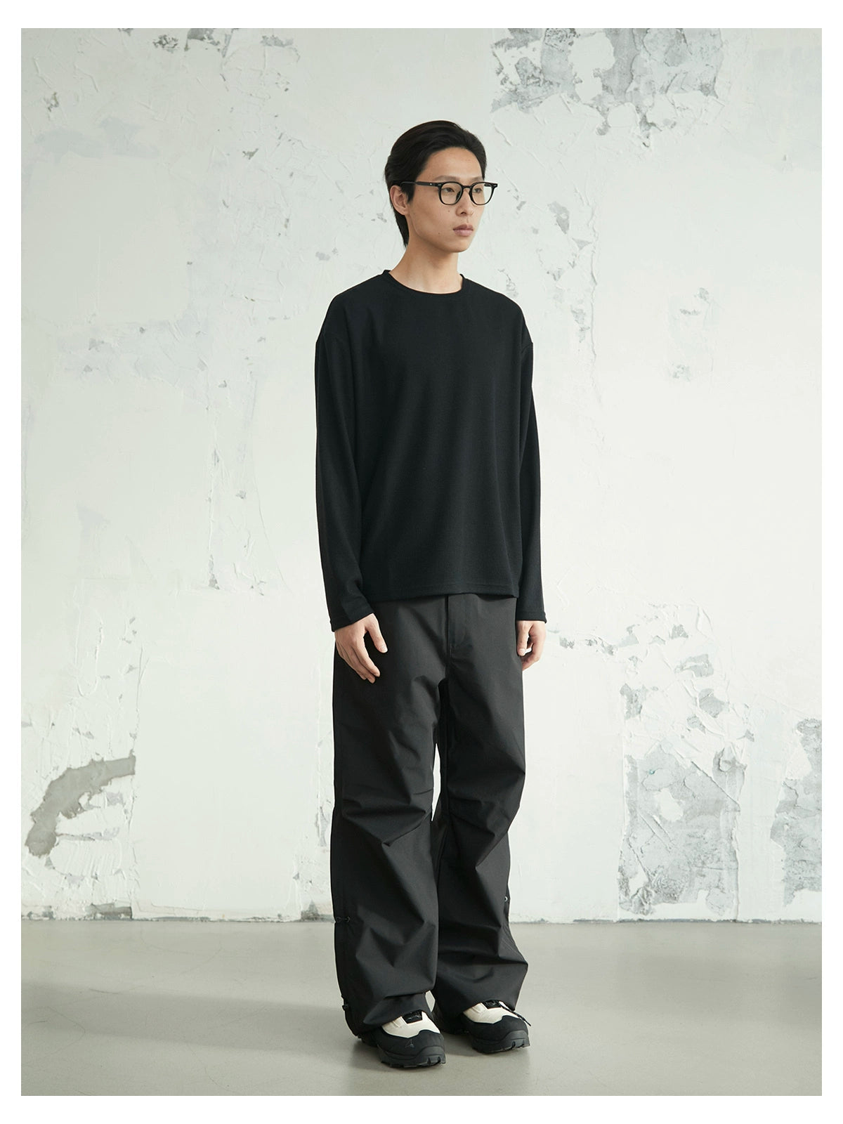 Waffle Knit Heavyweight Long Sleeve Tee