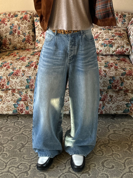 Ice Blue Baggy Jeans