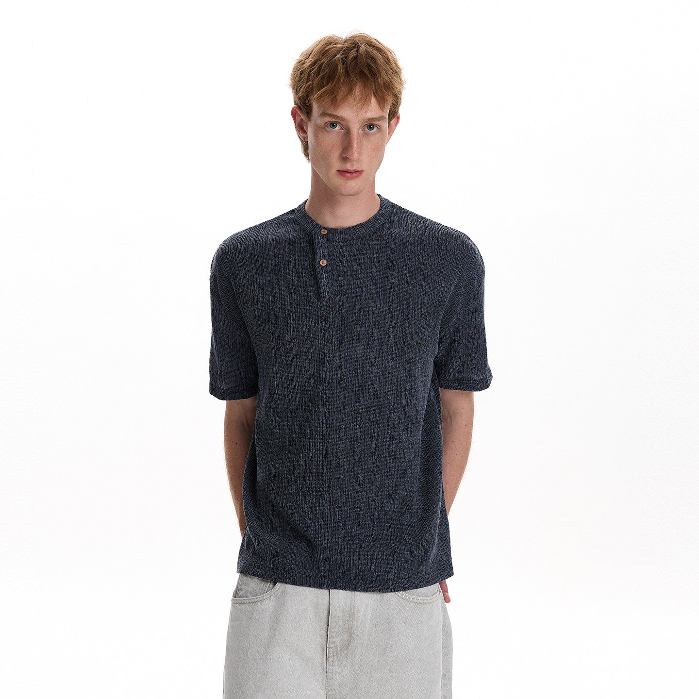 "Offset" Henley Shirt