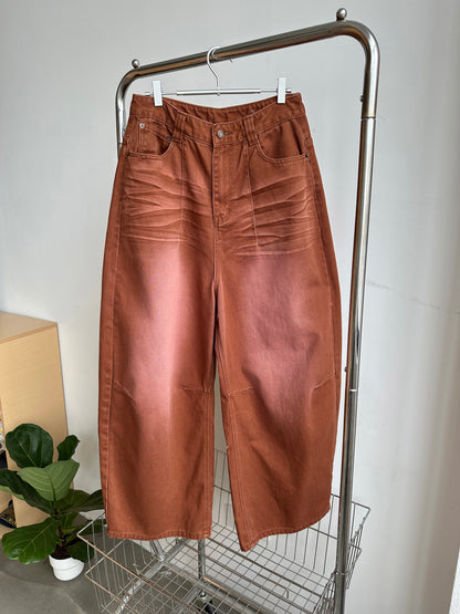 Brick Red Baggy Jeans