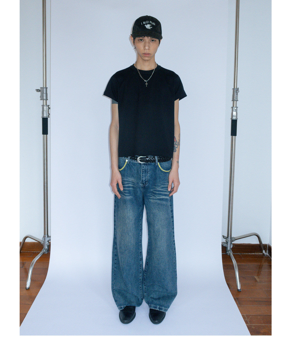 "Yellow" Blue denim Jeans