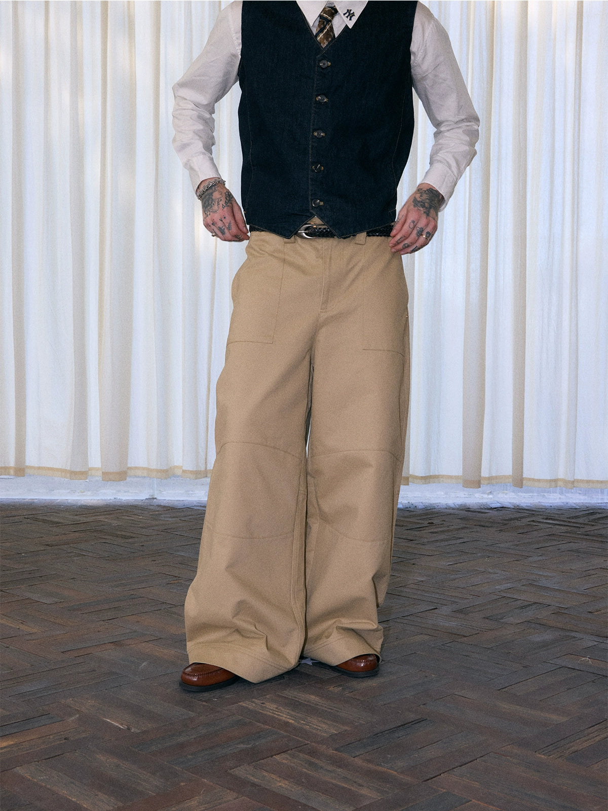 Khaki Baggy Cargo Pants