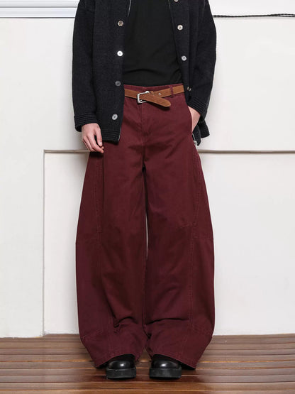 Wine Red Baggy Pants