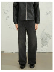 Washed Black Baggy Denim