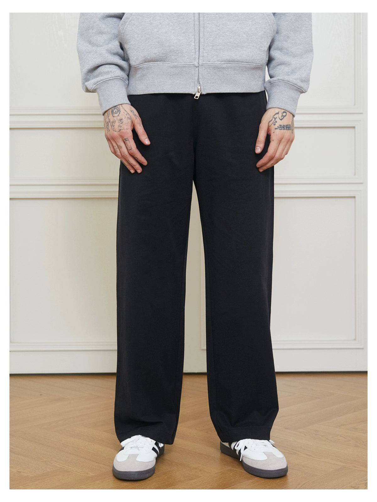 Refined Silk-Cotton Straight Pants