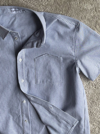 Upside Down Pocket Striped Shirt