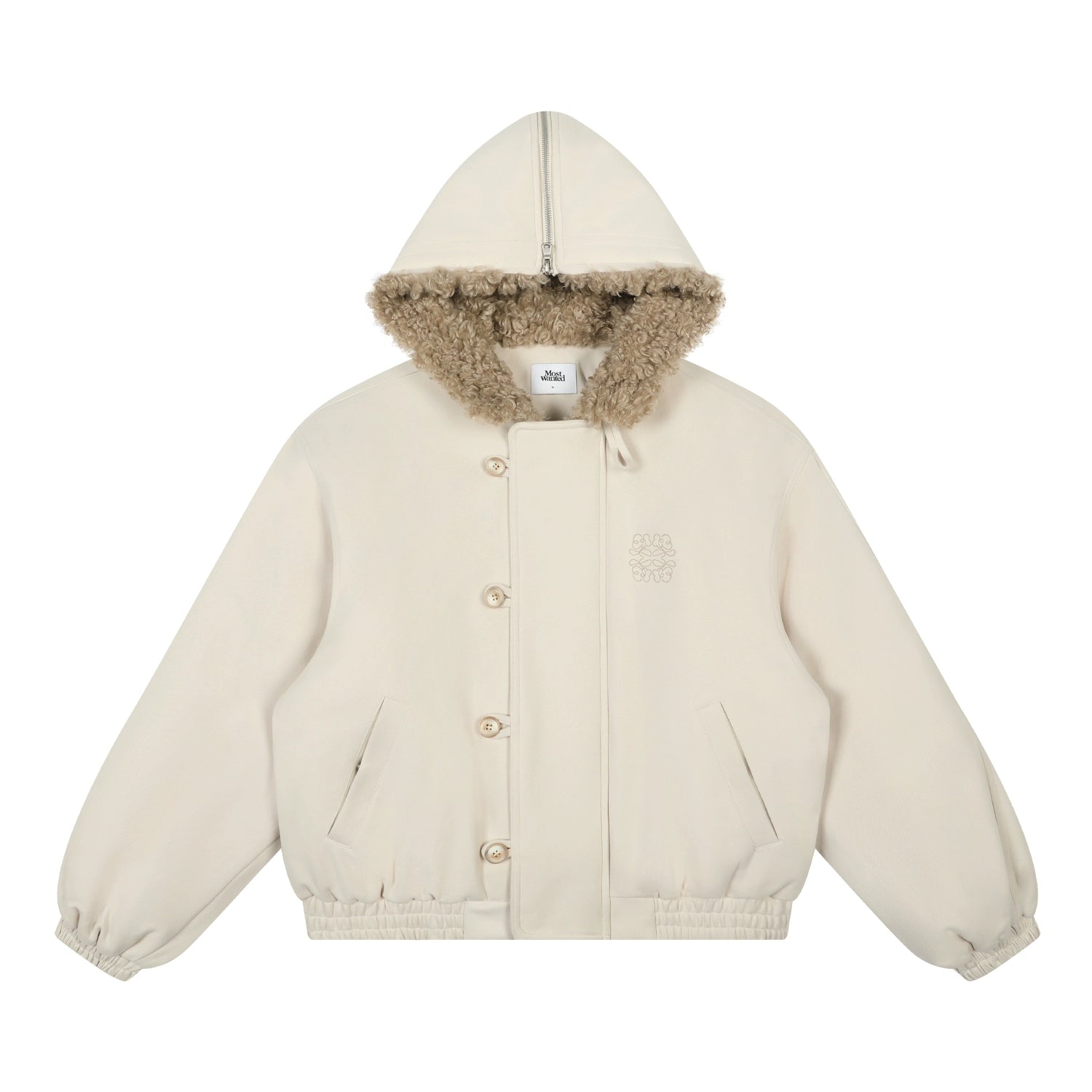 Insulated Faux-Shearling Hooded Jacket