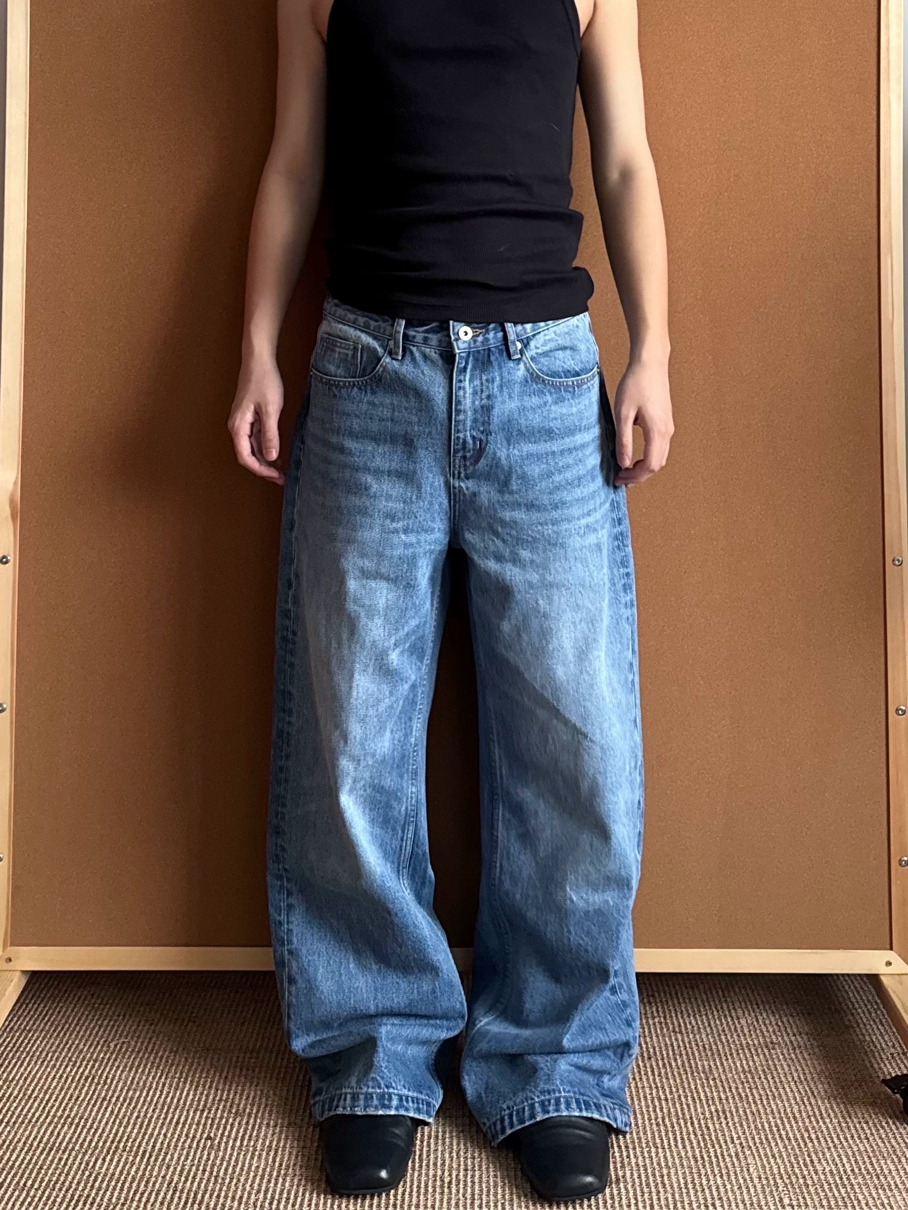 Washed Blue Bootcut  Jeans