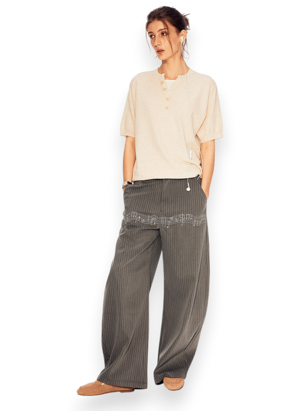 “SUMMER WIND NOISE” WIDE-LEG TROUSERS