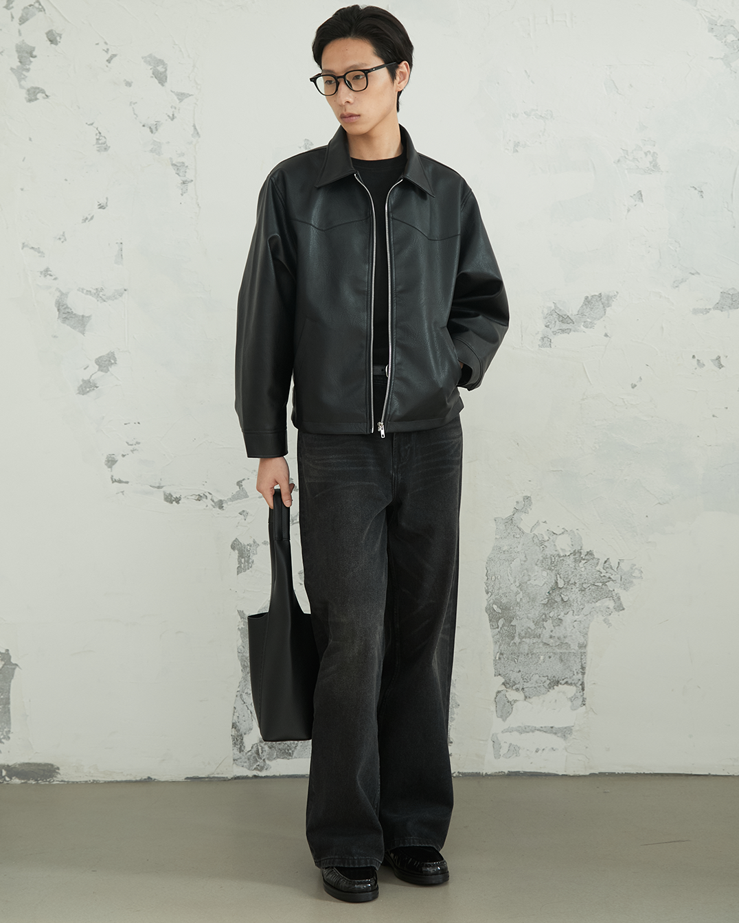 Cropped Vegan Leather Jacket