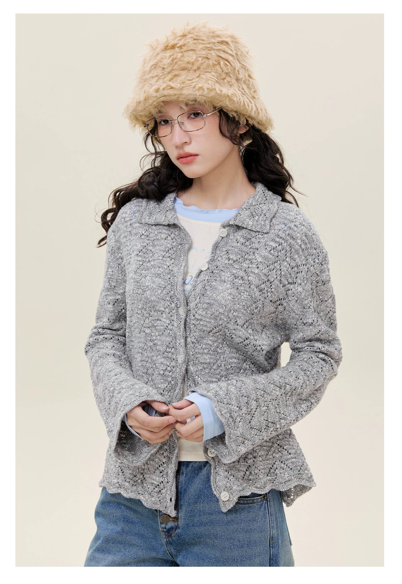 Delicate Crochet Knit Cardigan