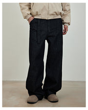 Raw Edge A-Line Denim Trousers