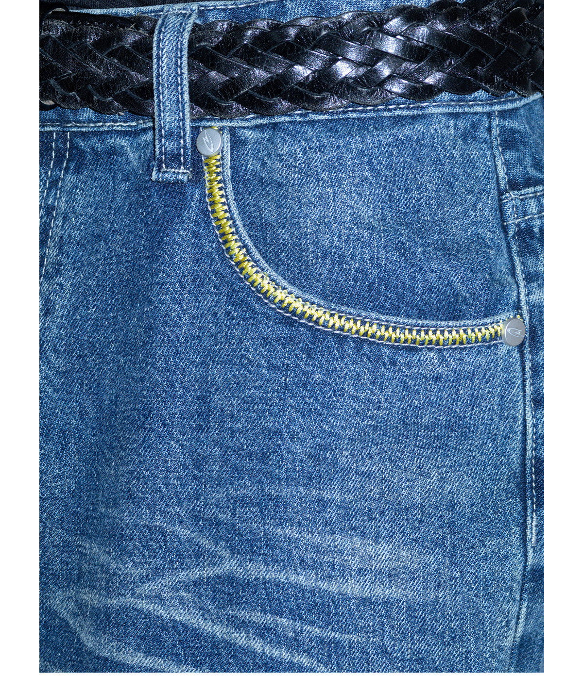 "Yellow" Blue denim Jeans