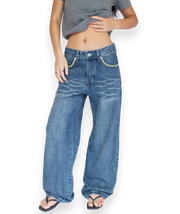 "Yellow" Blue denim Jeans