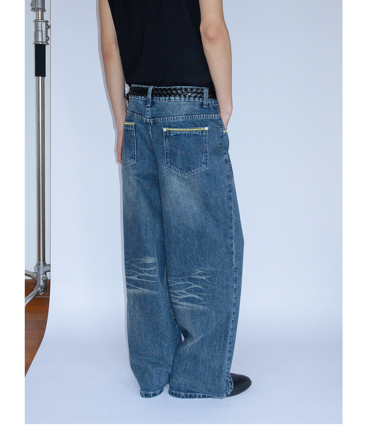 "Yellow" Blue denim Jeans