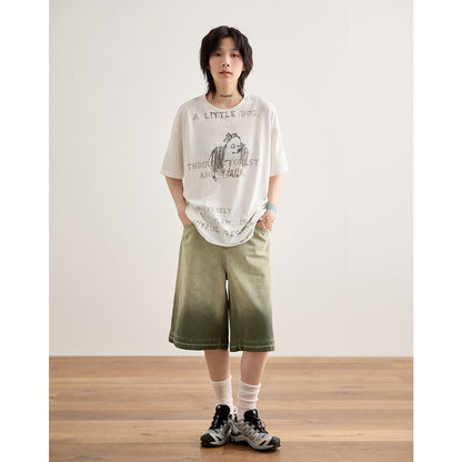 Half&Half Loose Denim Shorts