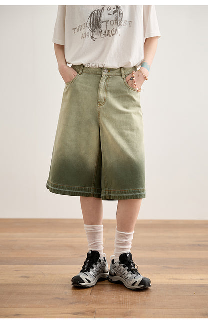 Half&Half Loose Denim Shorts