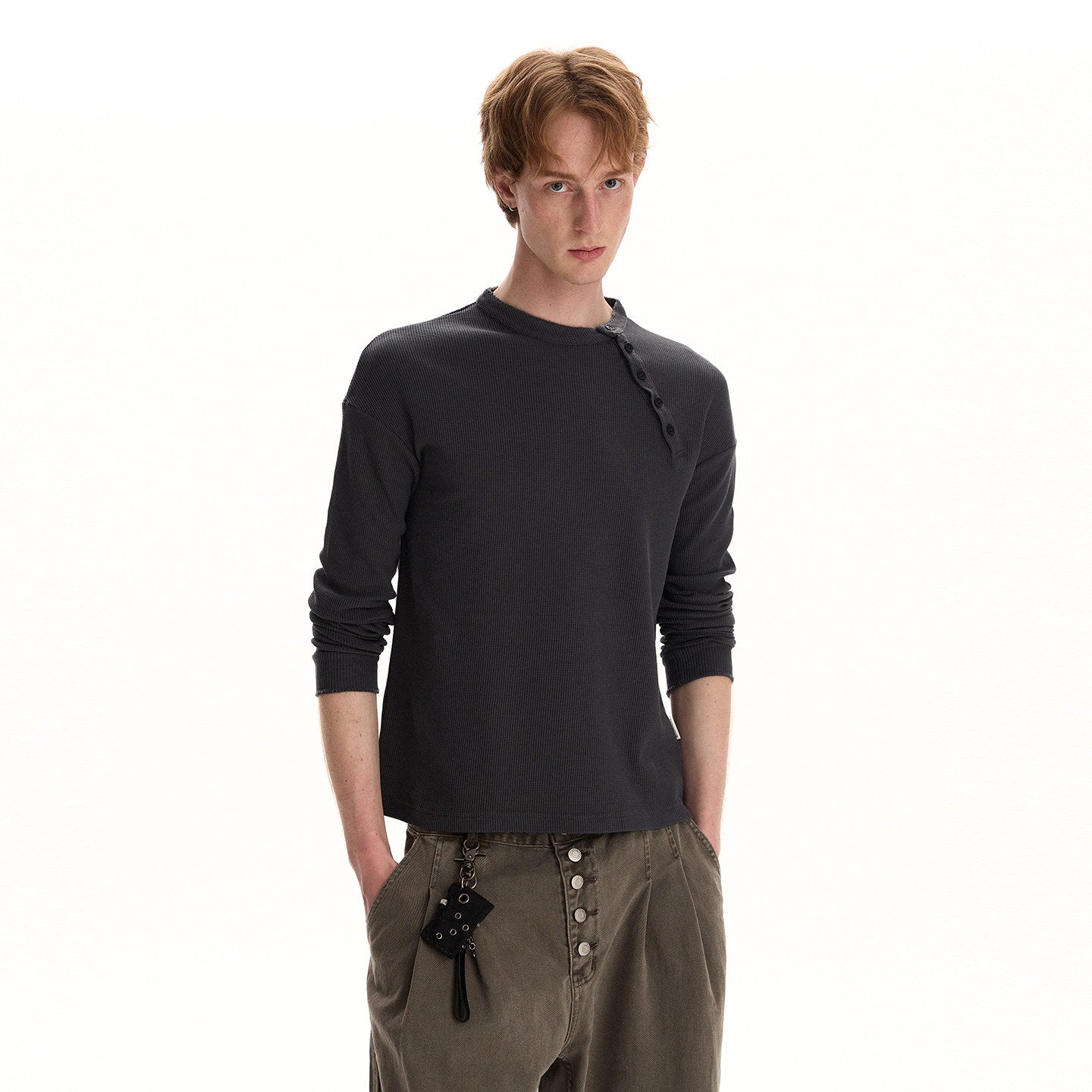 "Offset" Long Sleeve Henley