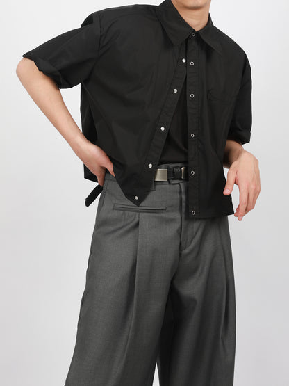 Boxy Button Temperament Shirt