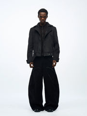 Lapel biker jacket