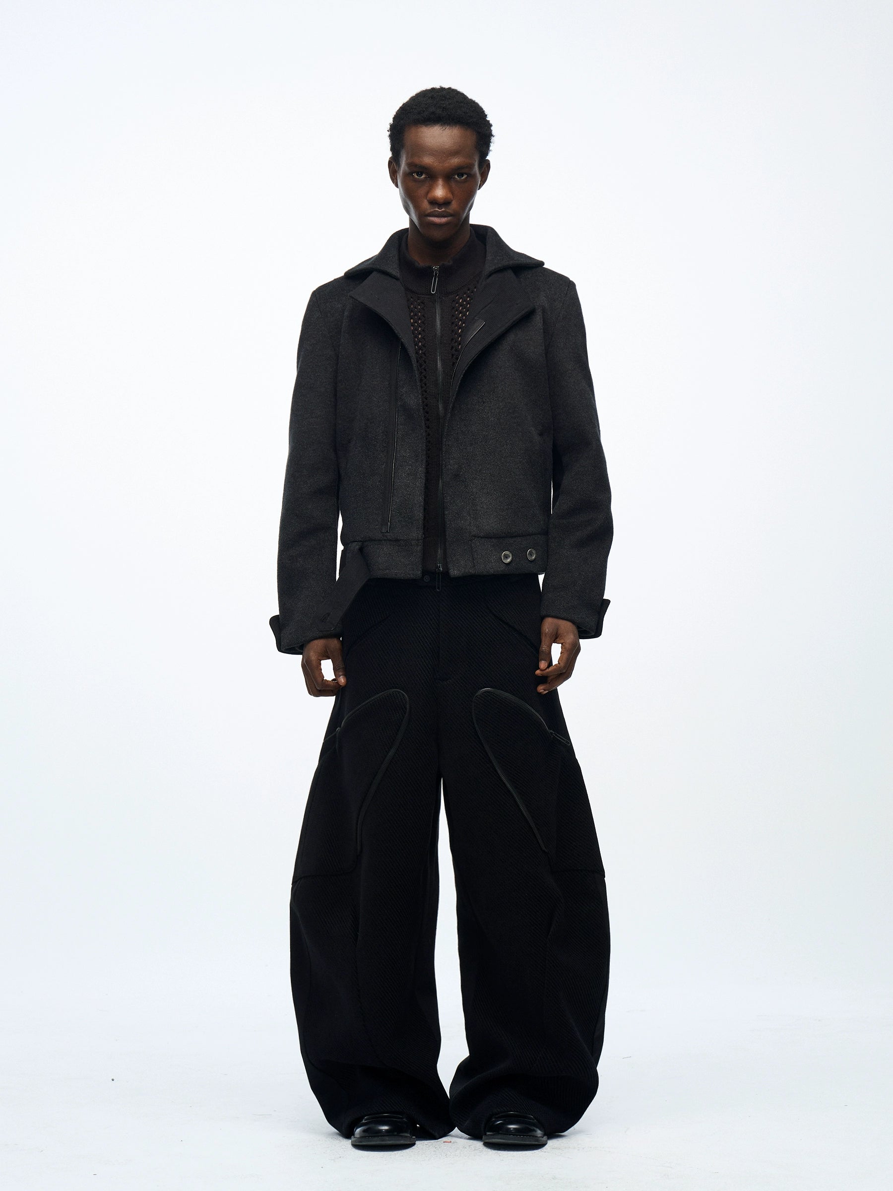 Lapel biker jacket