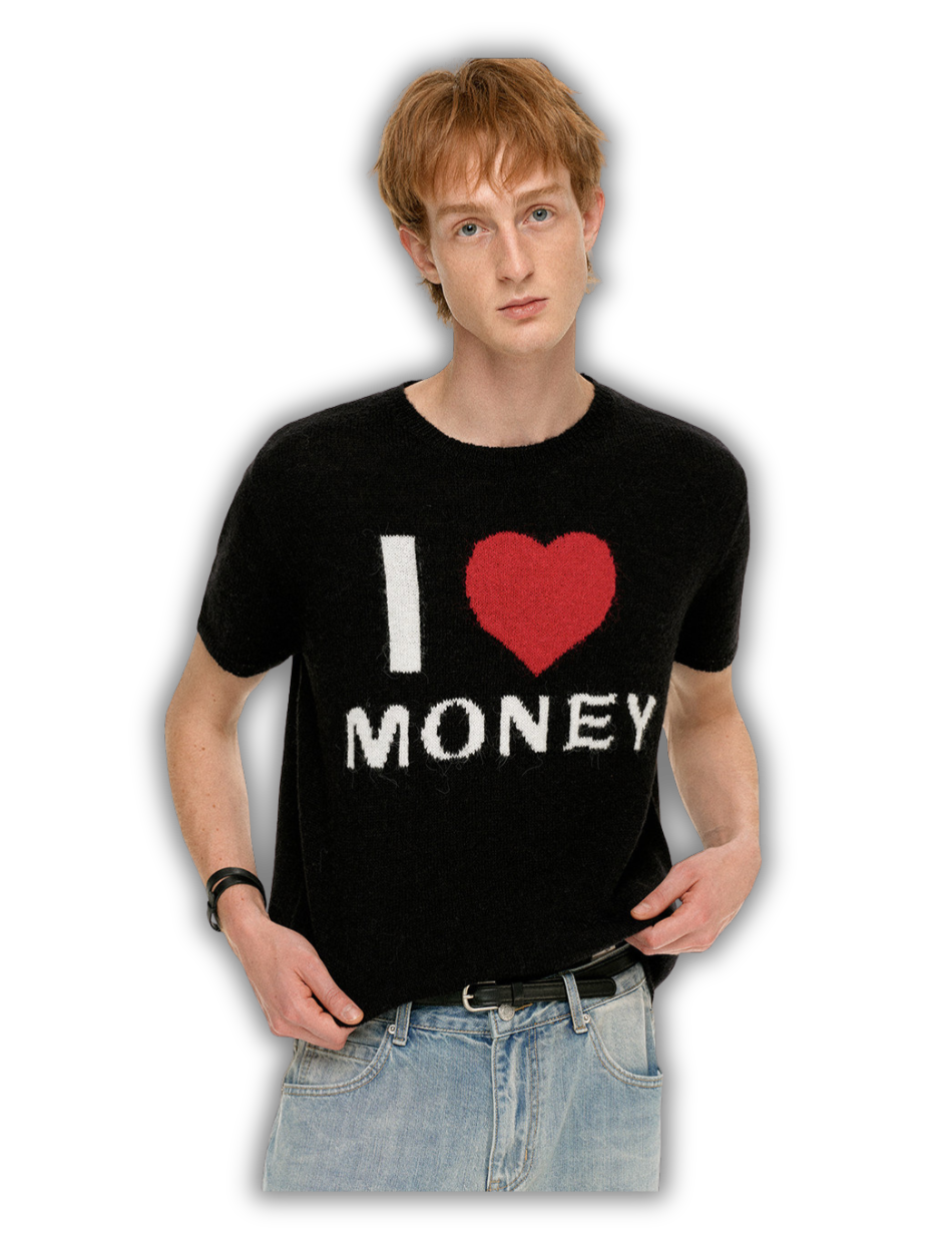 "I love money" knit
